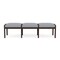 Lesro Lenox Wood 3 Seat Bench Wood Frame, Mocha, RS Fog Upholstery LW3001 - alternate 1